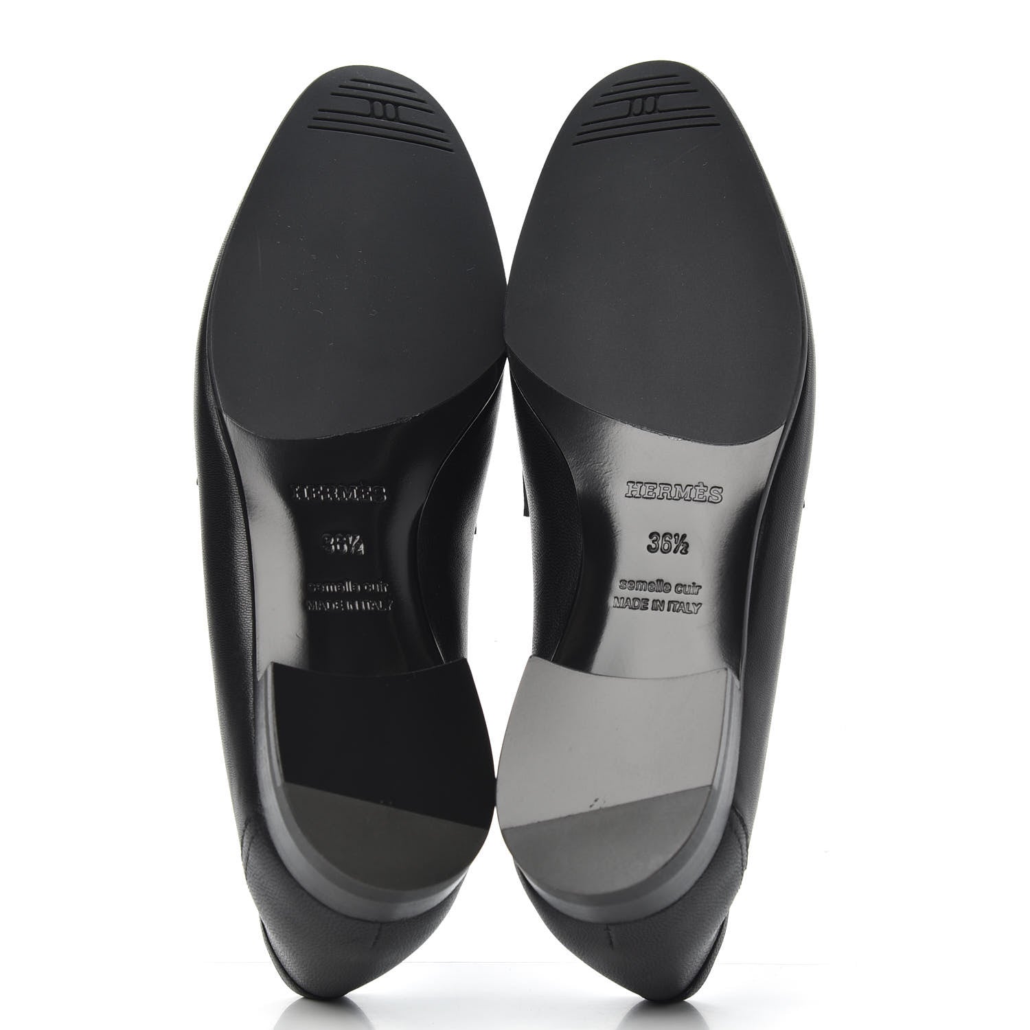 Hermes Goatskin Womens Paris Loafers Black 36.5 Black 5 of 9