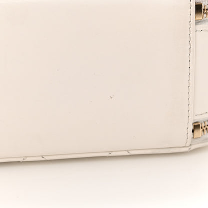 Chanel Shiny Calfskin Quilted Top Handle Vanity Case White 12 of 13