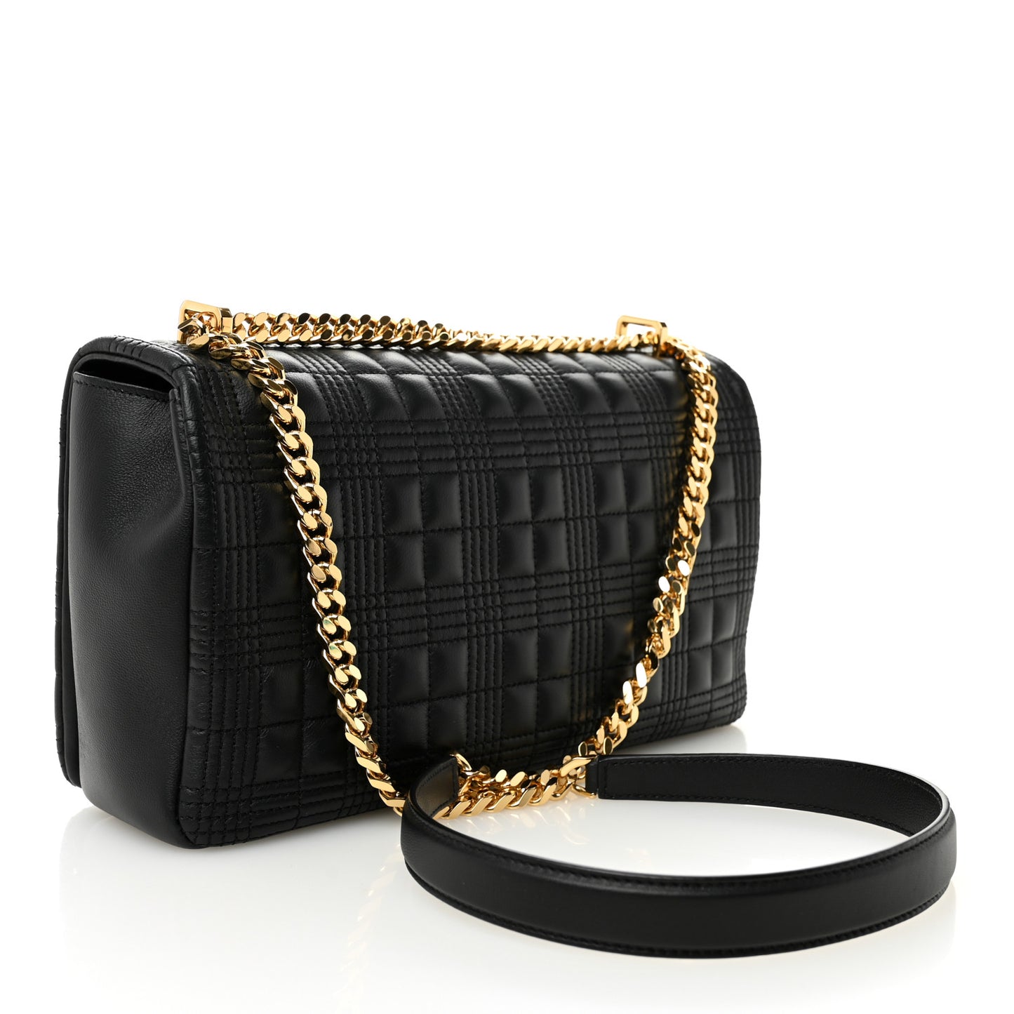 Lambskin Quilted Medium Lola Bag Black