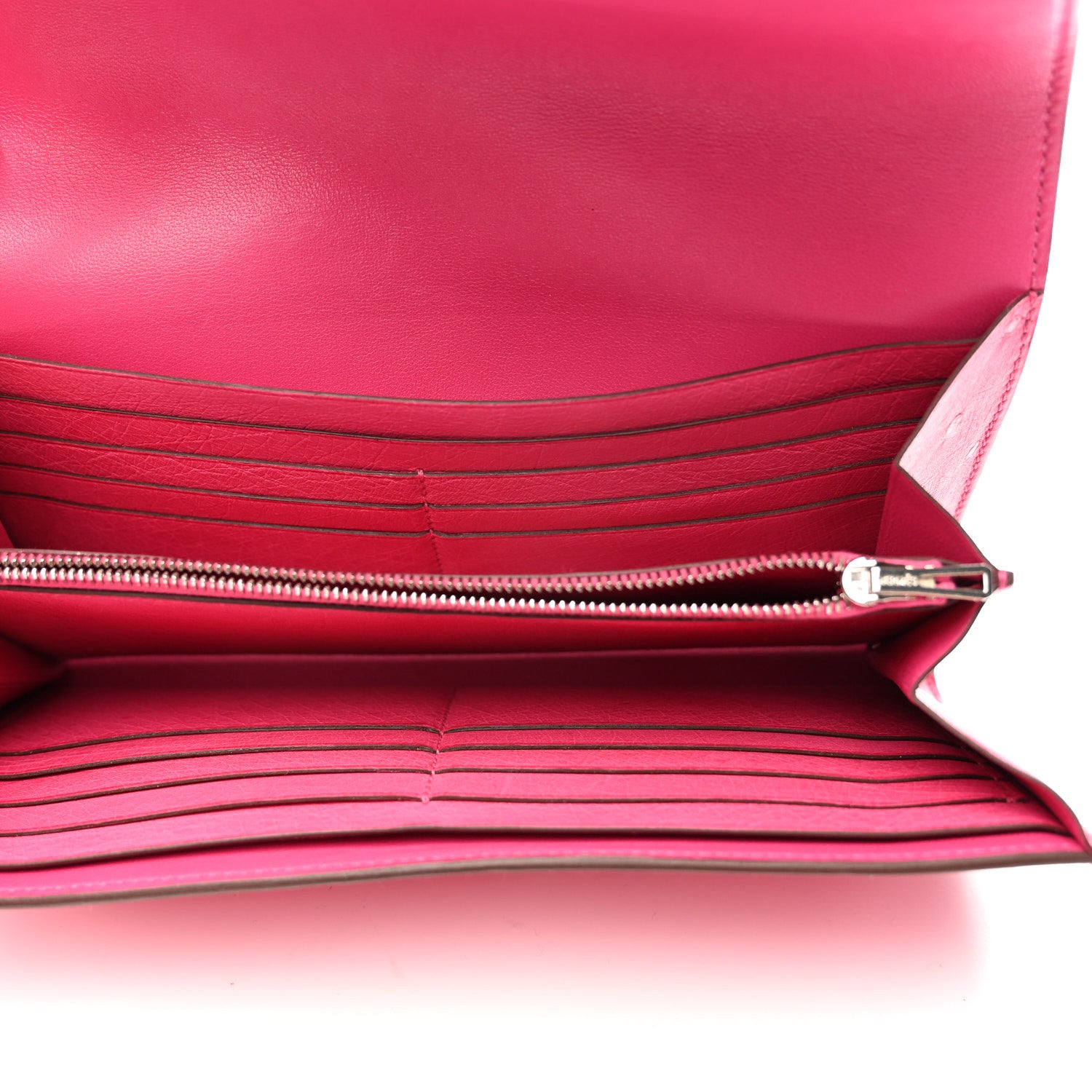 Hermes Ostrich Constance Long Wallet Rose Tyrien 1759490