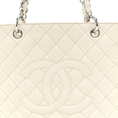 Chanel Caviar Quilted Grand Shopping Tote GST White 9 of 22
