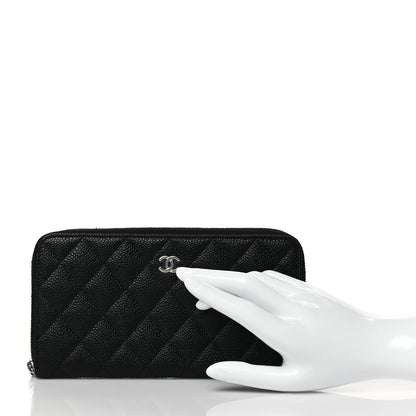 Chanel Caviar Quilted Large Gusset Zip Around Wallet Black 2 of 10