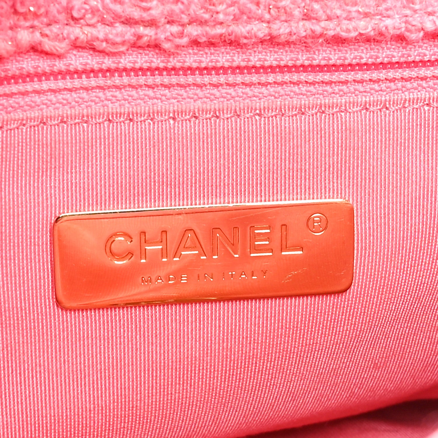 Chanel Metallic Tweed Quilted Medium Chanel 19 Flap Pink 6 of 12