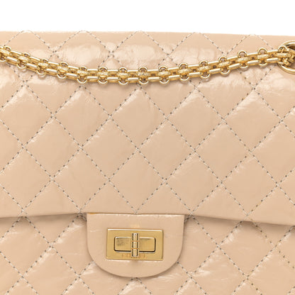 Chanel Patent Distressed Calfskin Quilted 2.55 Reissue 225 Flap Beige 8 of 14