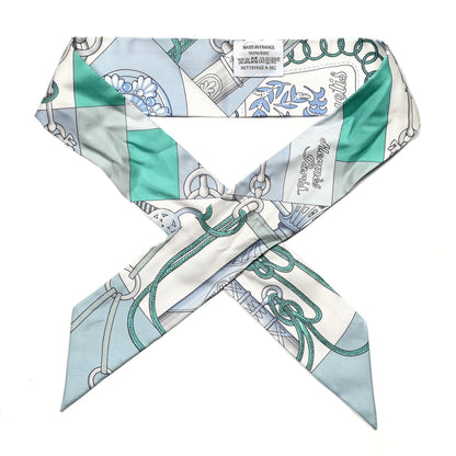 Hermes Silk Cliquetis Twilly Ciel White Menthol 1 of 4