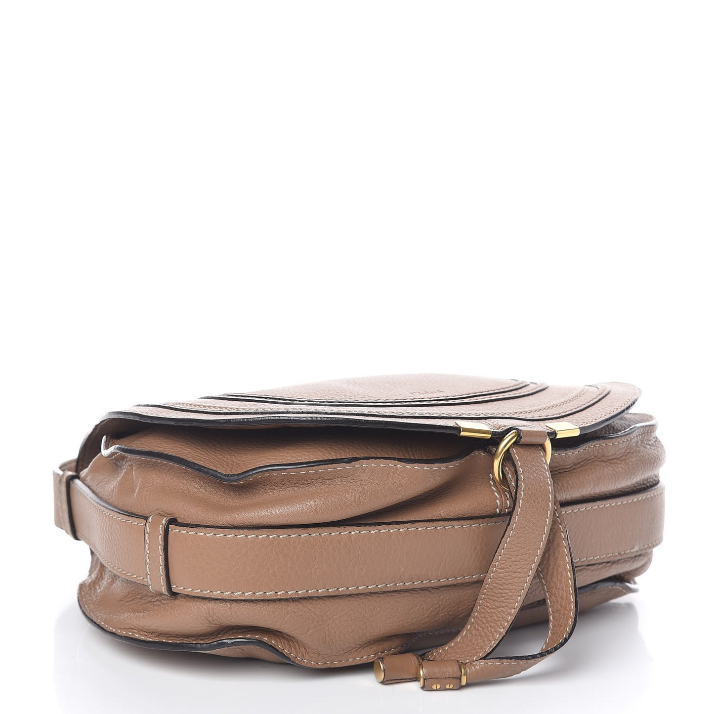 Calfskin Medium Marcie Round Crossbody Bag Nut