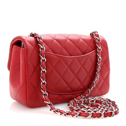 Chanel Lambskin Quilted Mini Rectangular Flap Red 3 of 10