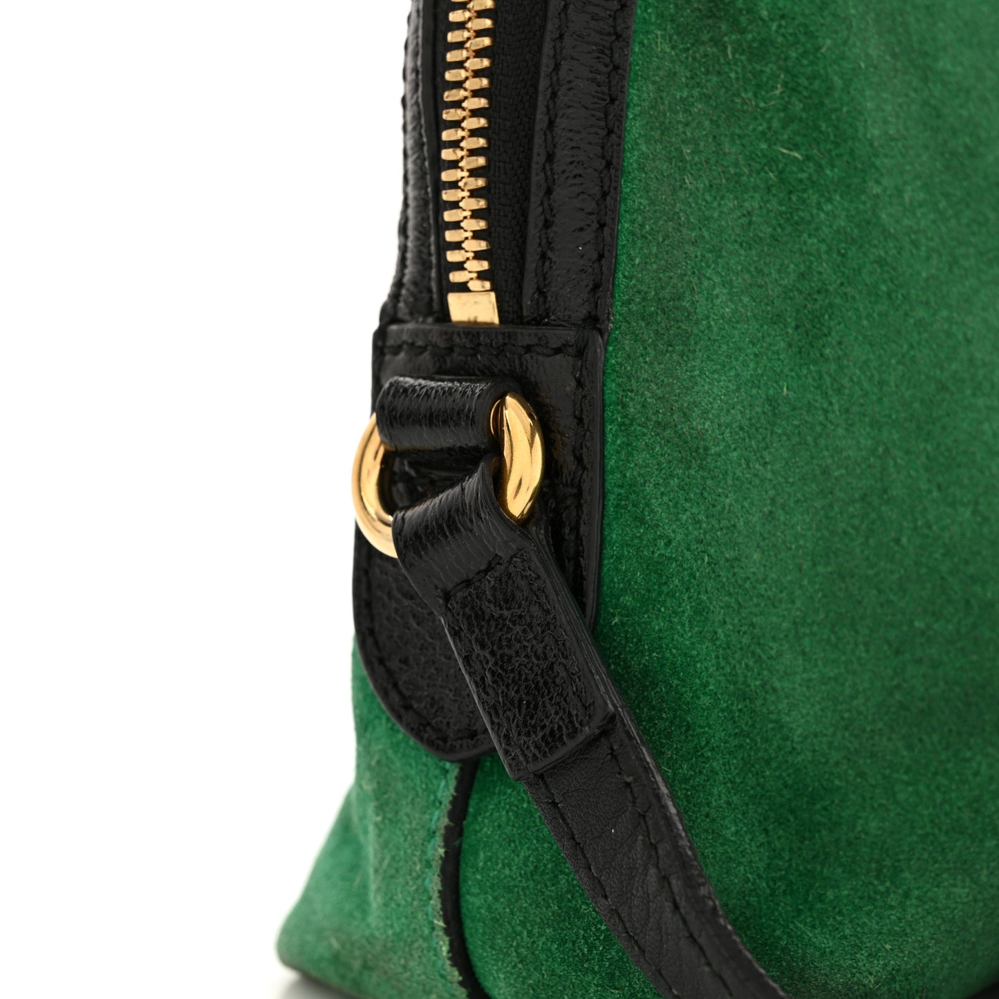 Suede Patent GG Web Small Ophidia Dome Shoulder Bag New Shamarock Black