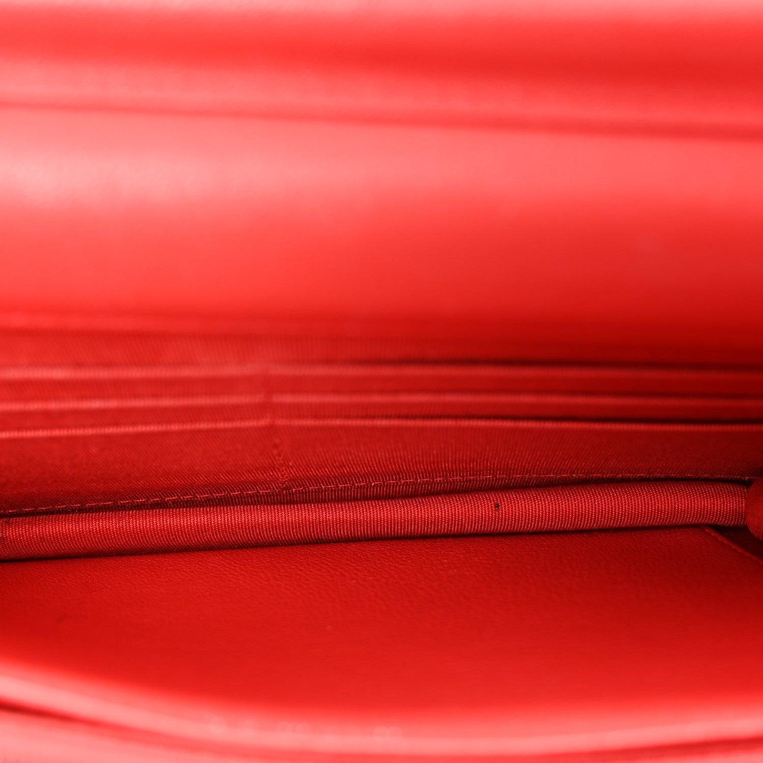 Chanel Grained Calfskin Quilted CC Box Wallet On Chain WOC Red 5 of 12