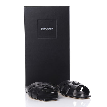 Saint Laurent Calfskin Nu Pied 05 Slide Sandals 37.5 Black 9 of 9