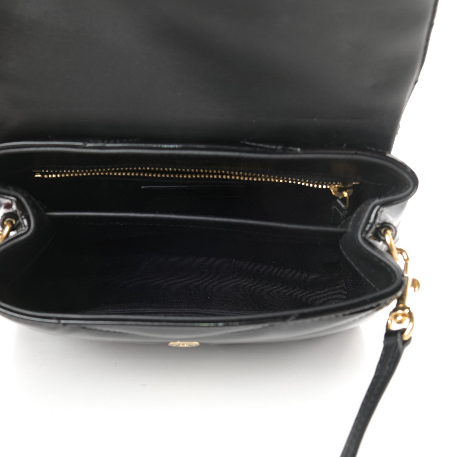 Saint Laurent Patent Y Quilted Monogram Toy Loulou Crossbody Bag Black 5 of 10