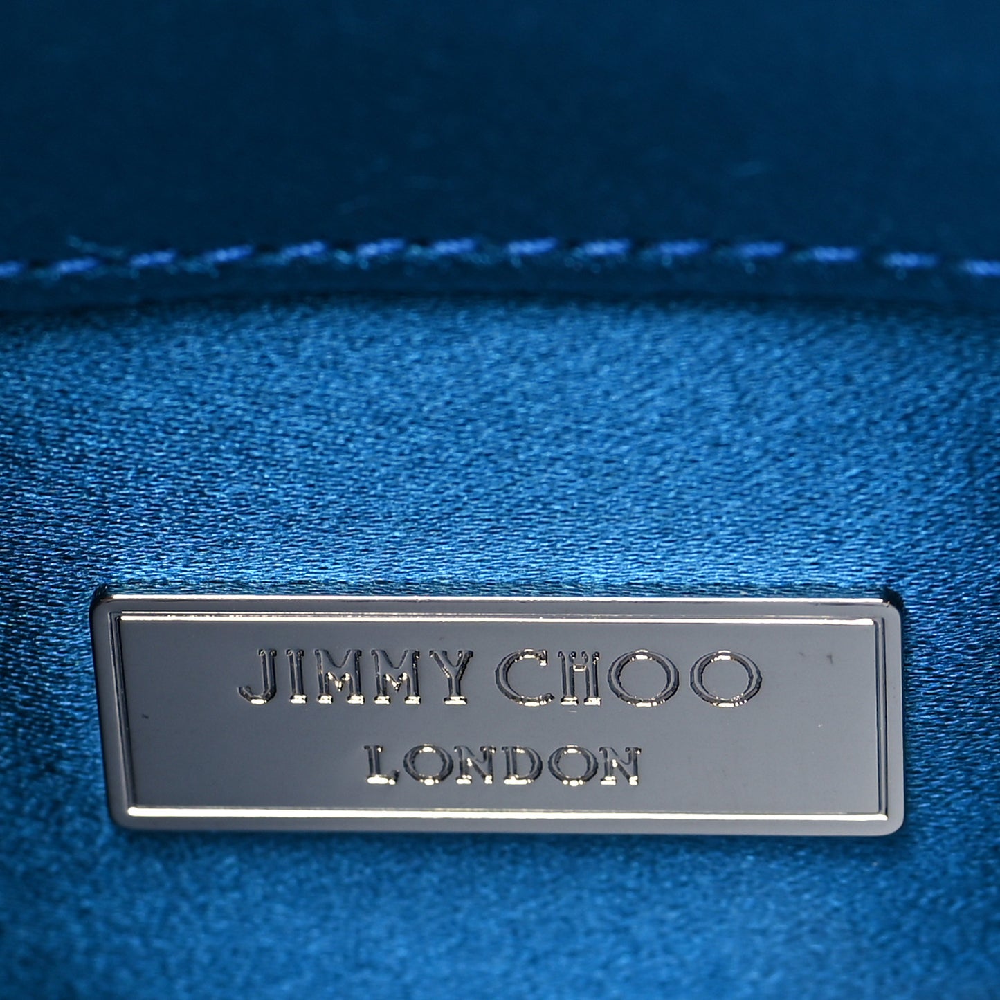 Satin Crystal Titania Clutch Blue