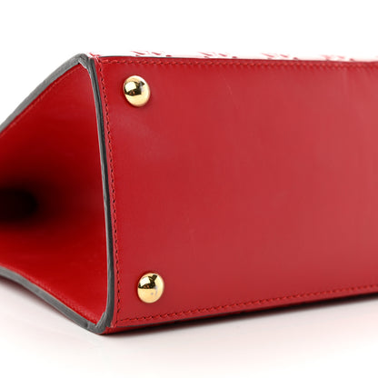 Gucci Guccissima Signature Medium Padlock Top Handle Bag Hibiscus Red 9 of 11