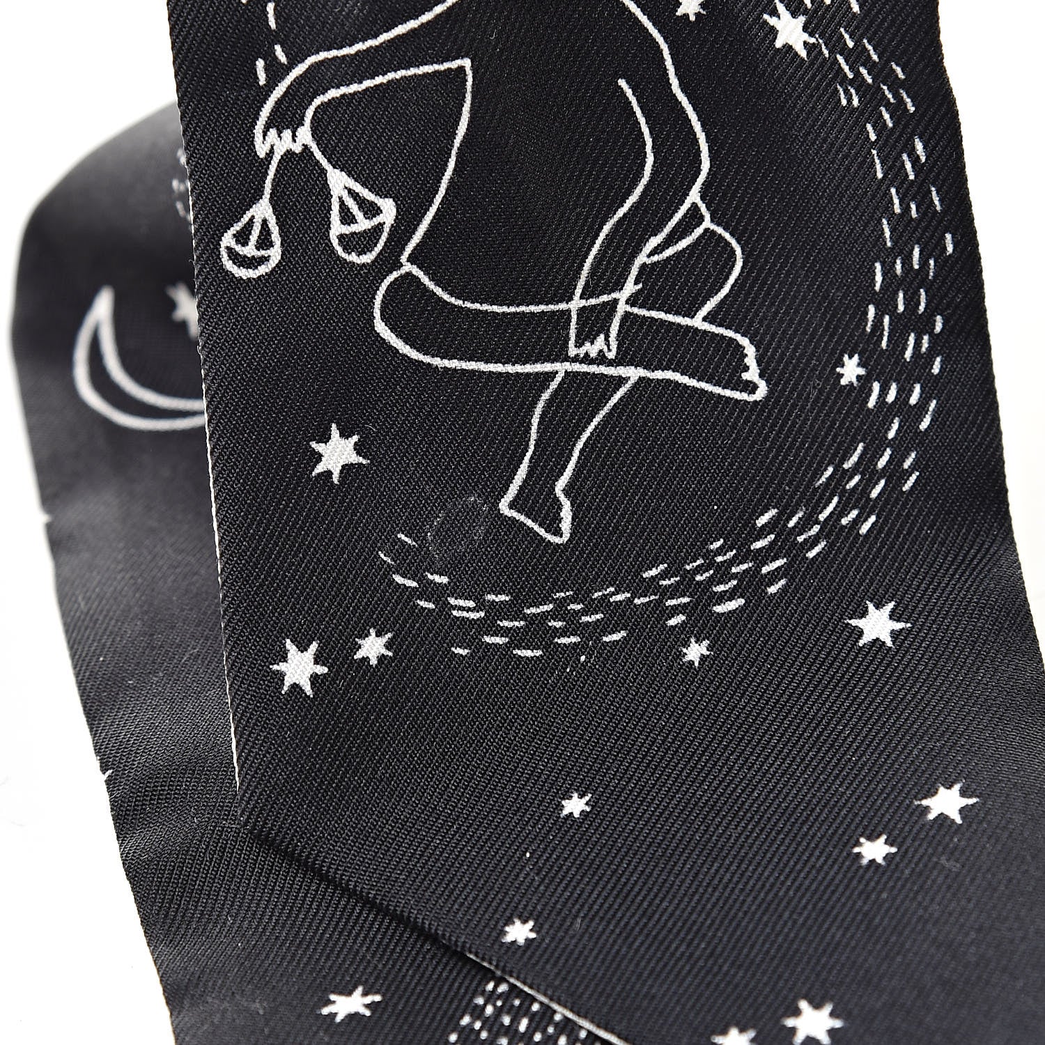 Christian Dior Silk Zodiac Libra Mitzah Scarf Black 6 of 6