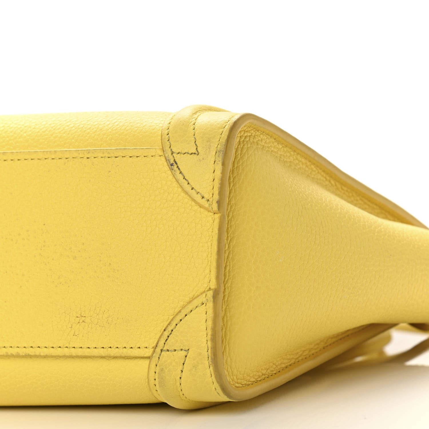 Celine Drummed Calfskin Nano Luggage Citron 9 of 14