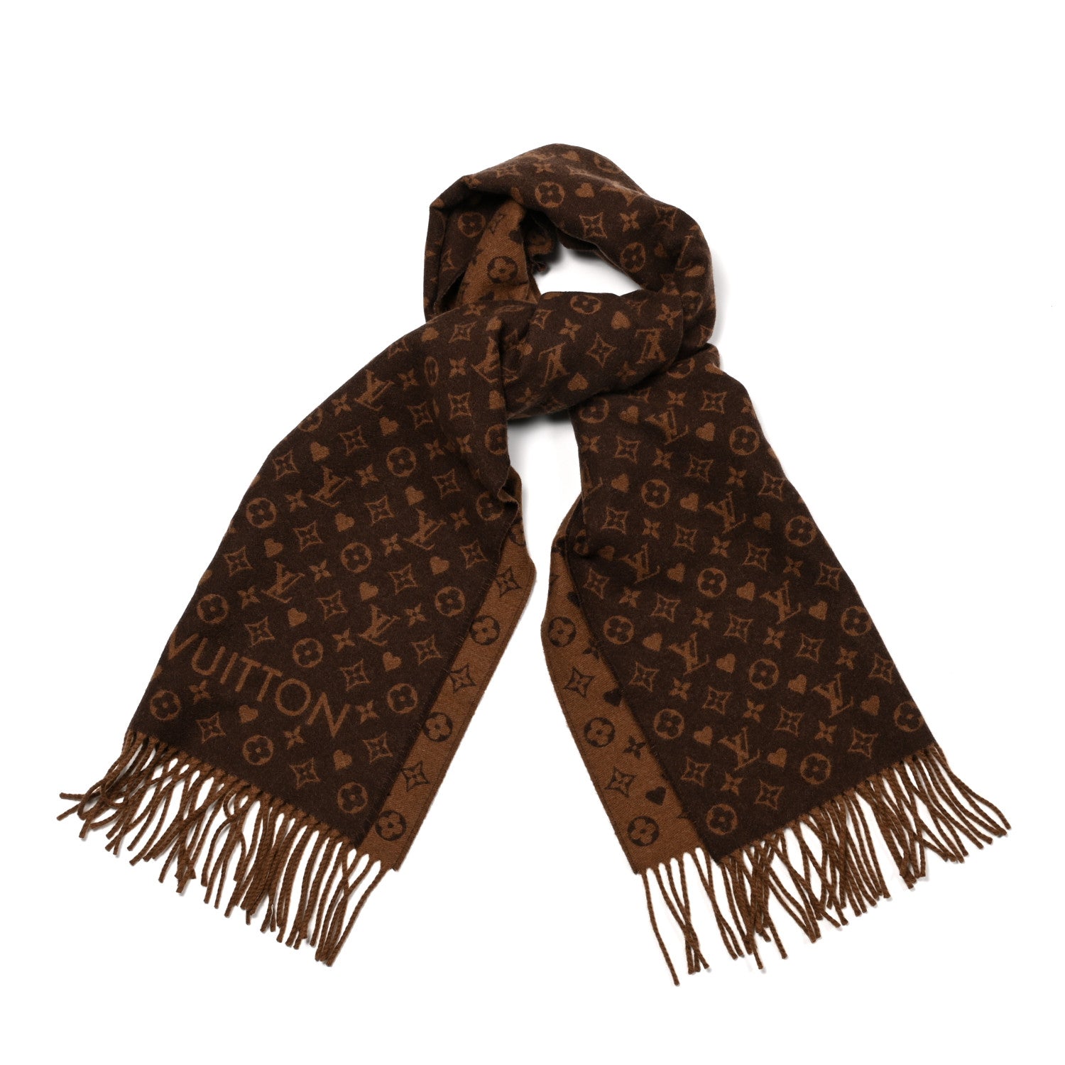 Louis Vuitton Cashmere Monogram Game On Scarf Brown 1 of 4