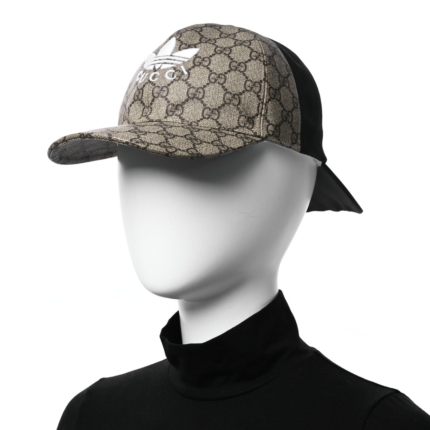 X ADIDAS GG Supreme Monogram Double Sided Baseball Hat L Beige Ebony Black