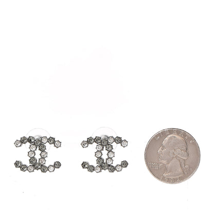Chanel Crystal CC Earrings Silver 2 of 5