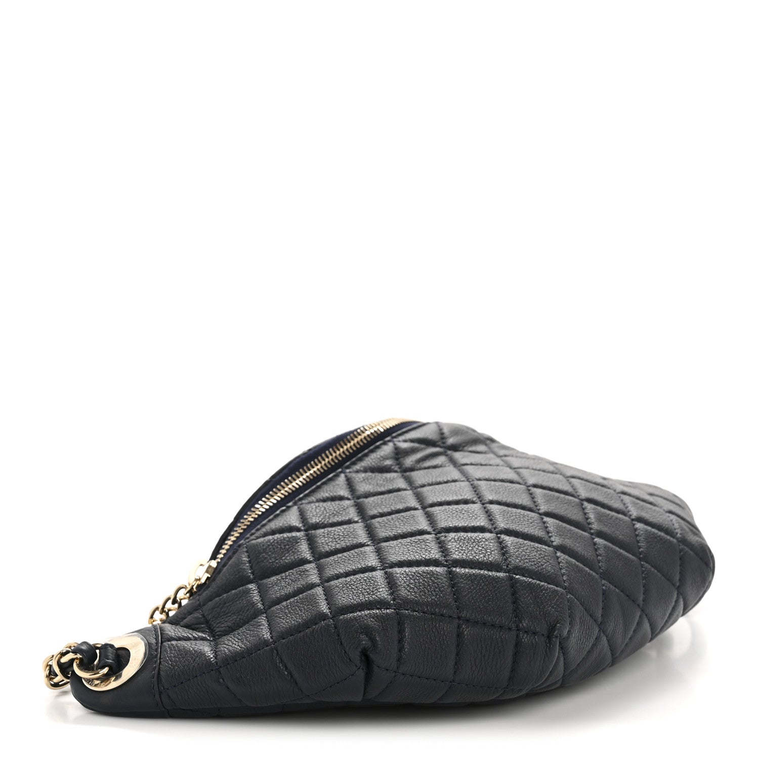 Chanel Calfskin Quilted Banane Waist Bag Fanny Pack Navy 4 of 13