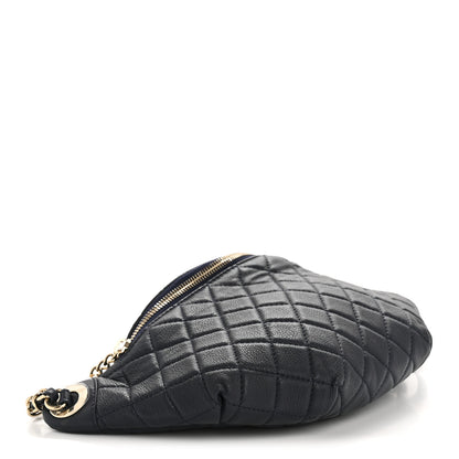Chanel Calfskin Quilted Banane Waist Bag Fanny Pack Navy 4 of 13
