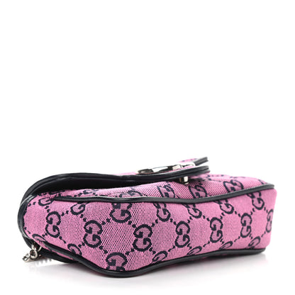 Gucci Monogram Multicolor Matelasse Diagonal Super Mini GG Marmont Shoulder Bag Pink Blue 4 of 11