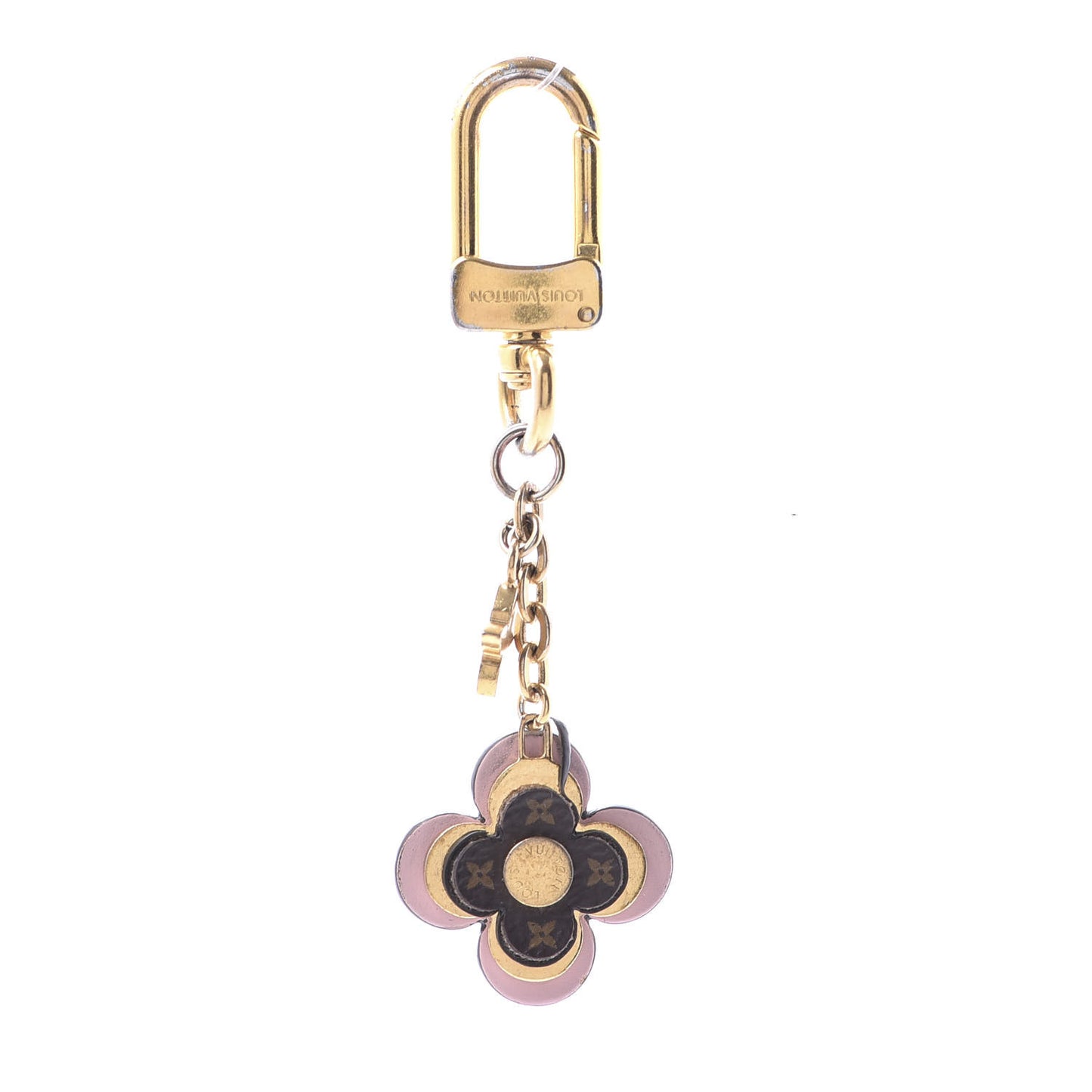 Monogram Blooming Flowers BB Bag Charm Key Holder Pink