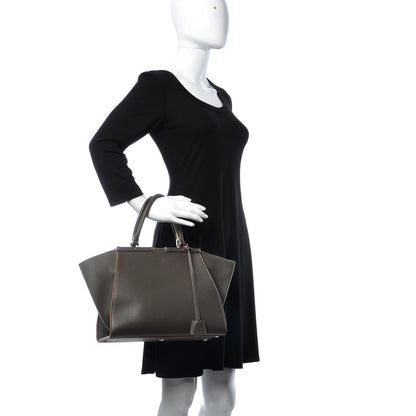 Fendi Vitello Dolce Century Petite 3Jours Tote Carbone 2 of 16