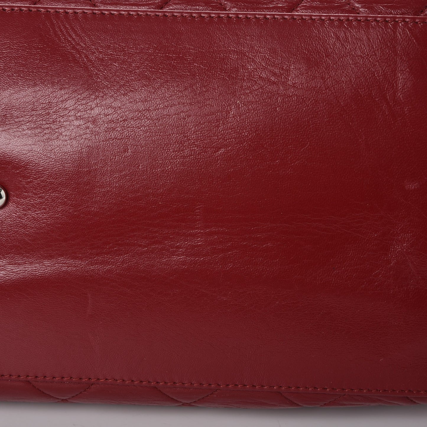Lambskin Quilted East West Large Tote Red