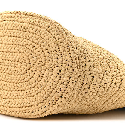 Stella McCartney Shaggy Deer Raffia Large Half & Half Tote Bag Lightbulb Natural Light Blue 8 of 10
