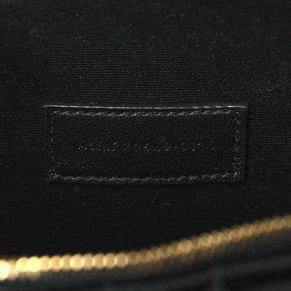 Saint Laurent Vinyl Carre Quilted Cassandre Wristlet Pouch Black 7 of 10