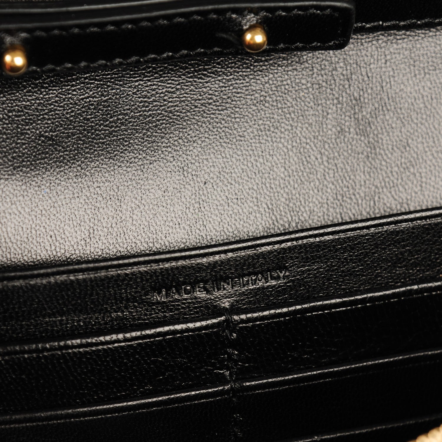 Saint Laurent Canvas Star Print Monogram Chain Wallet Gold Black 6 of 8