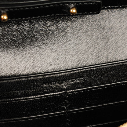 Saint Laurent Canvas Star Print Monogram Chain Wallet Gold Black 6 of 8