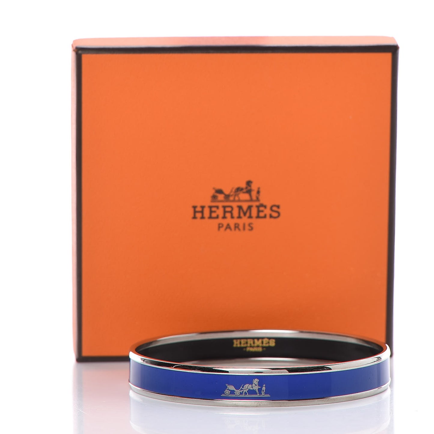 Enamel Printed Narrow Caleche Bracelet 70 Bleu Royal