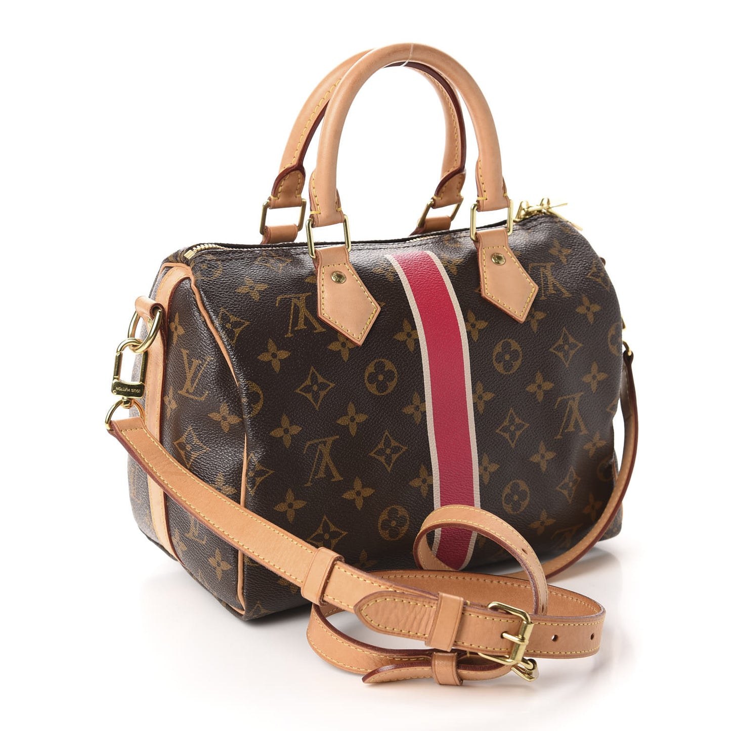 Monogram My LV Heritage Speedy Bandouliere 25 Fuchsia White