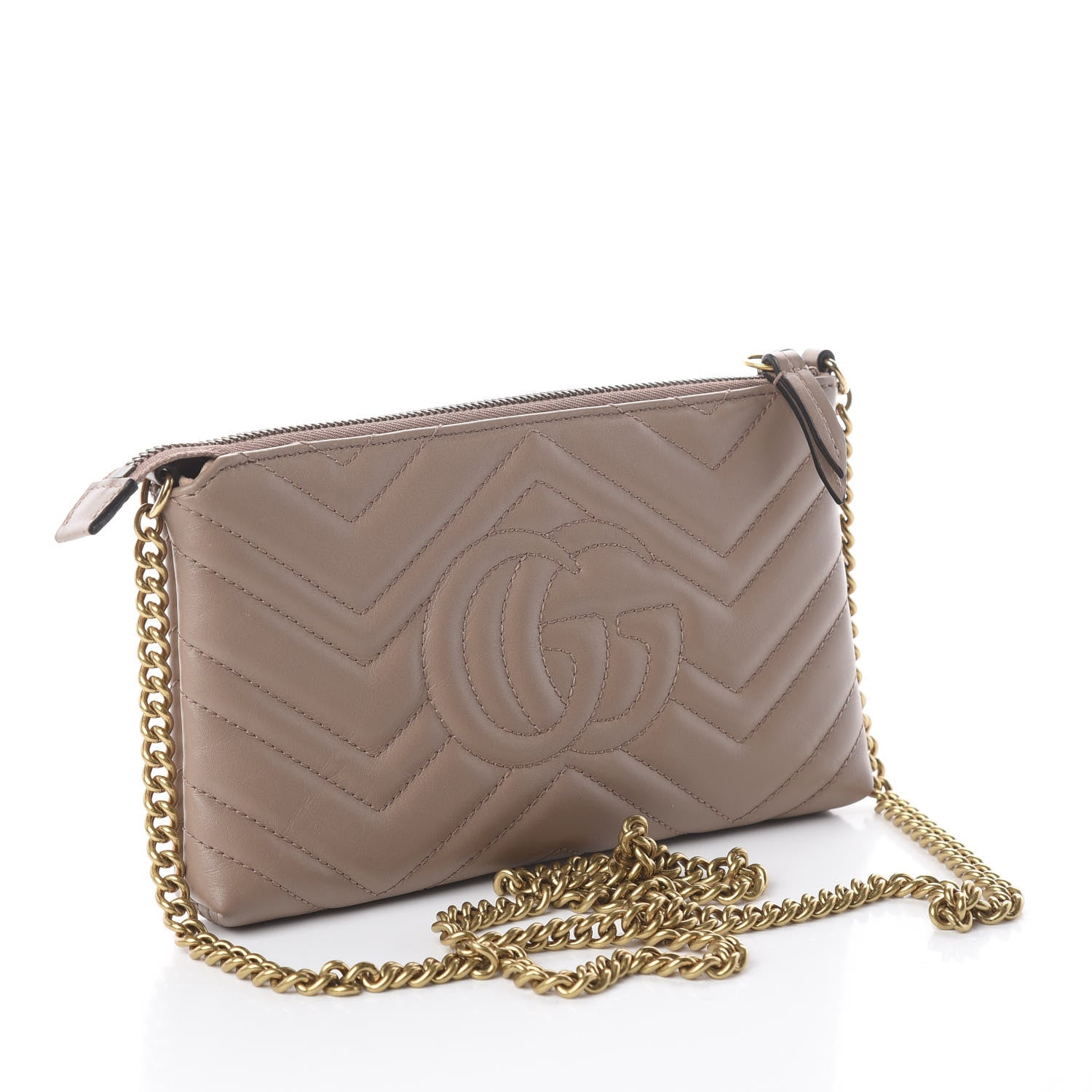 Gucci Calfskin Matelasse Mini GG Marmont Chain Bag Porcelain Rose 2 of 5