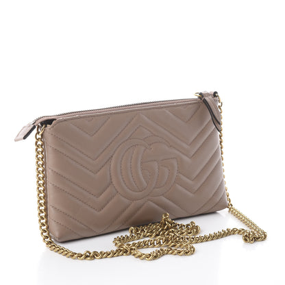 Gucci Calfskin Matelasse Mini GG Marmont Chain Bag Porcelain Rose 2 of 5