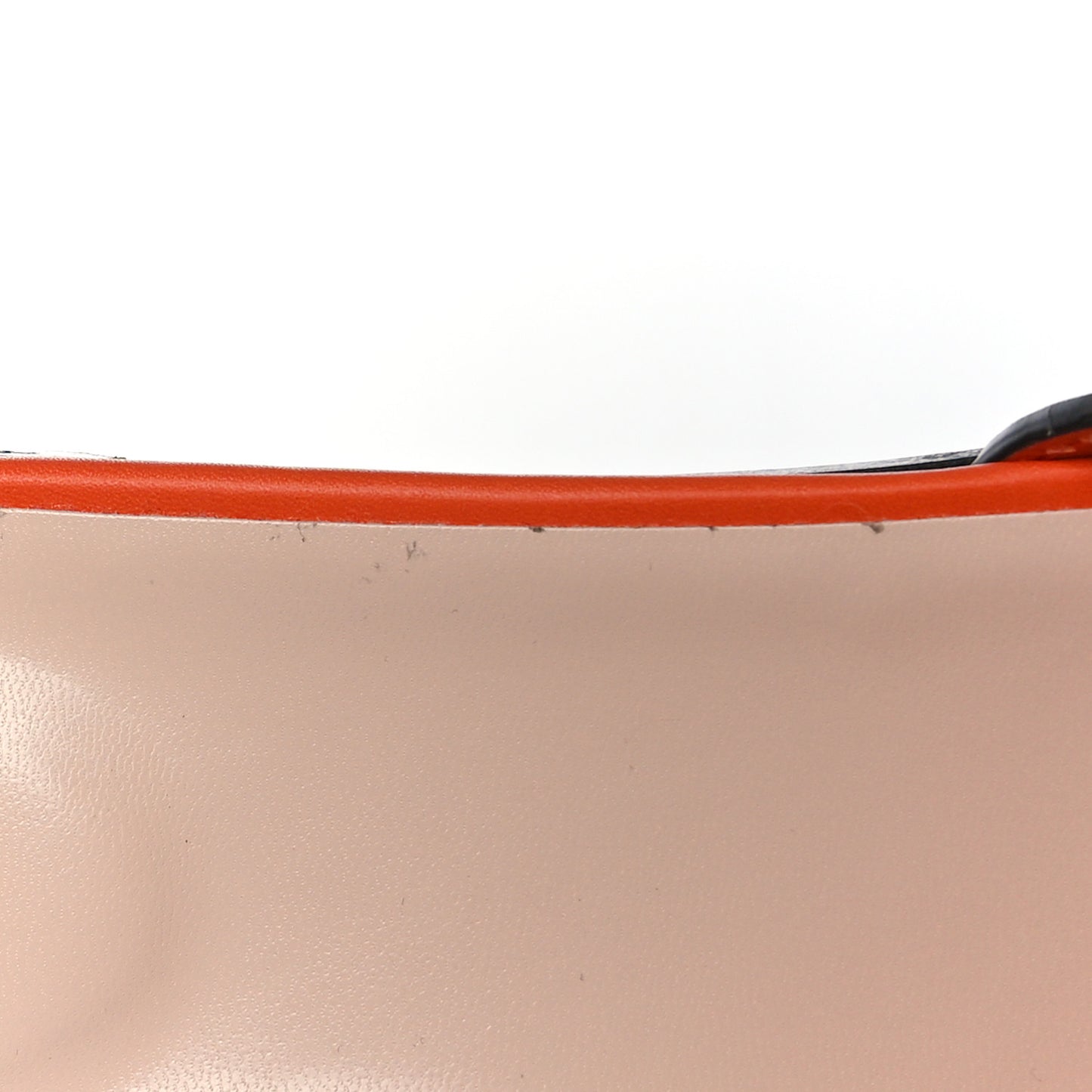 Cosmos Softy Calfskin Interlocking G Cut Out Slide Sandals 40 Deep Orange