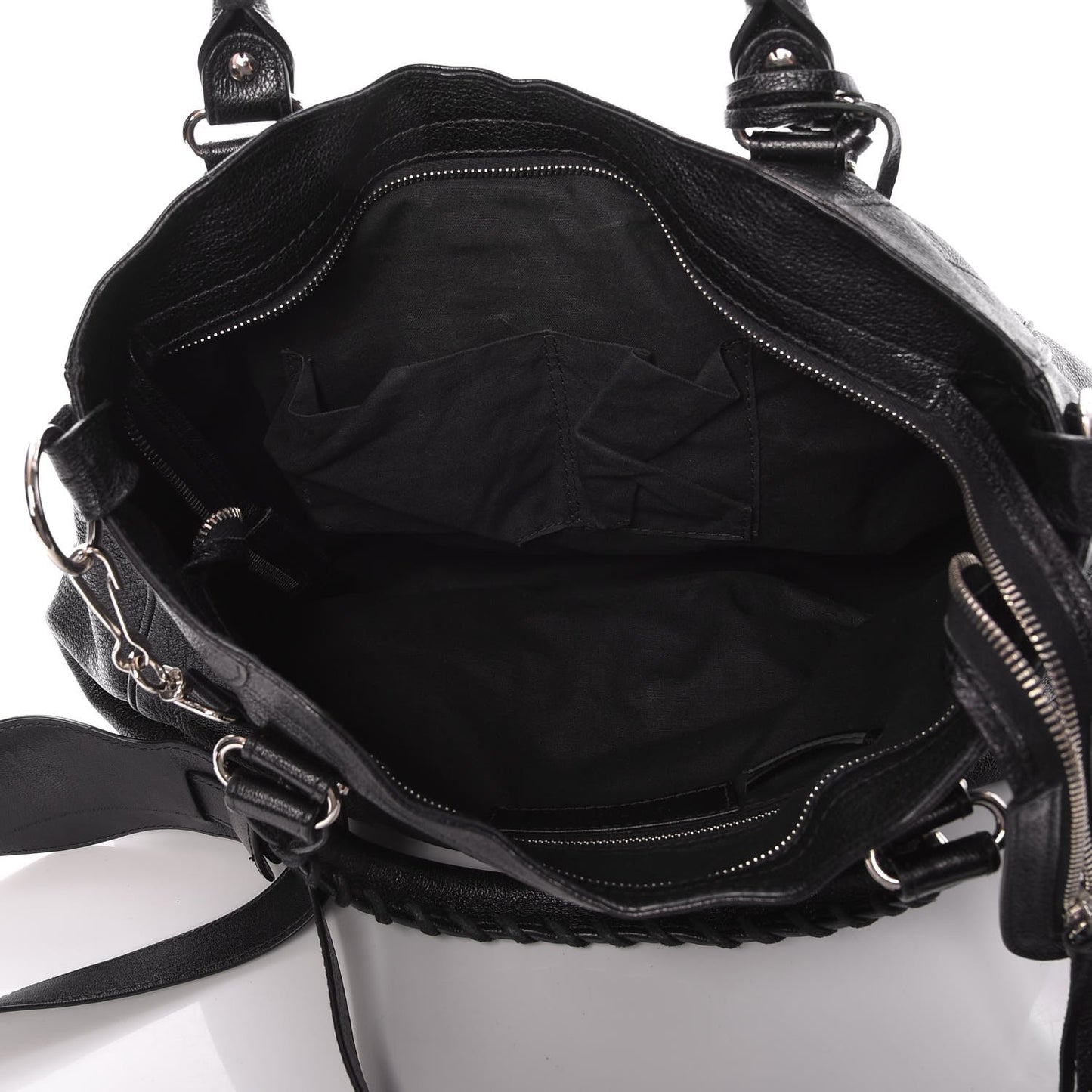 Chevre Silver Metallic Edge Hardware Velo Black