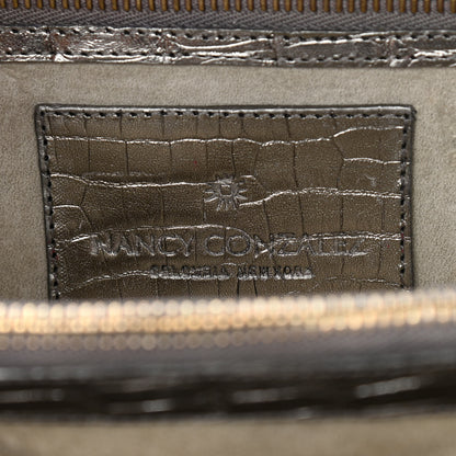 Nancy Gonzalez Metallic Crocodile Butterfly Bag Anthracite 6 of 10