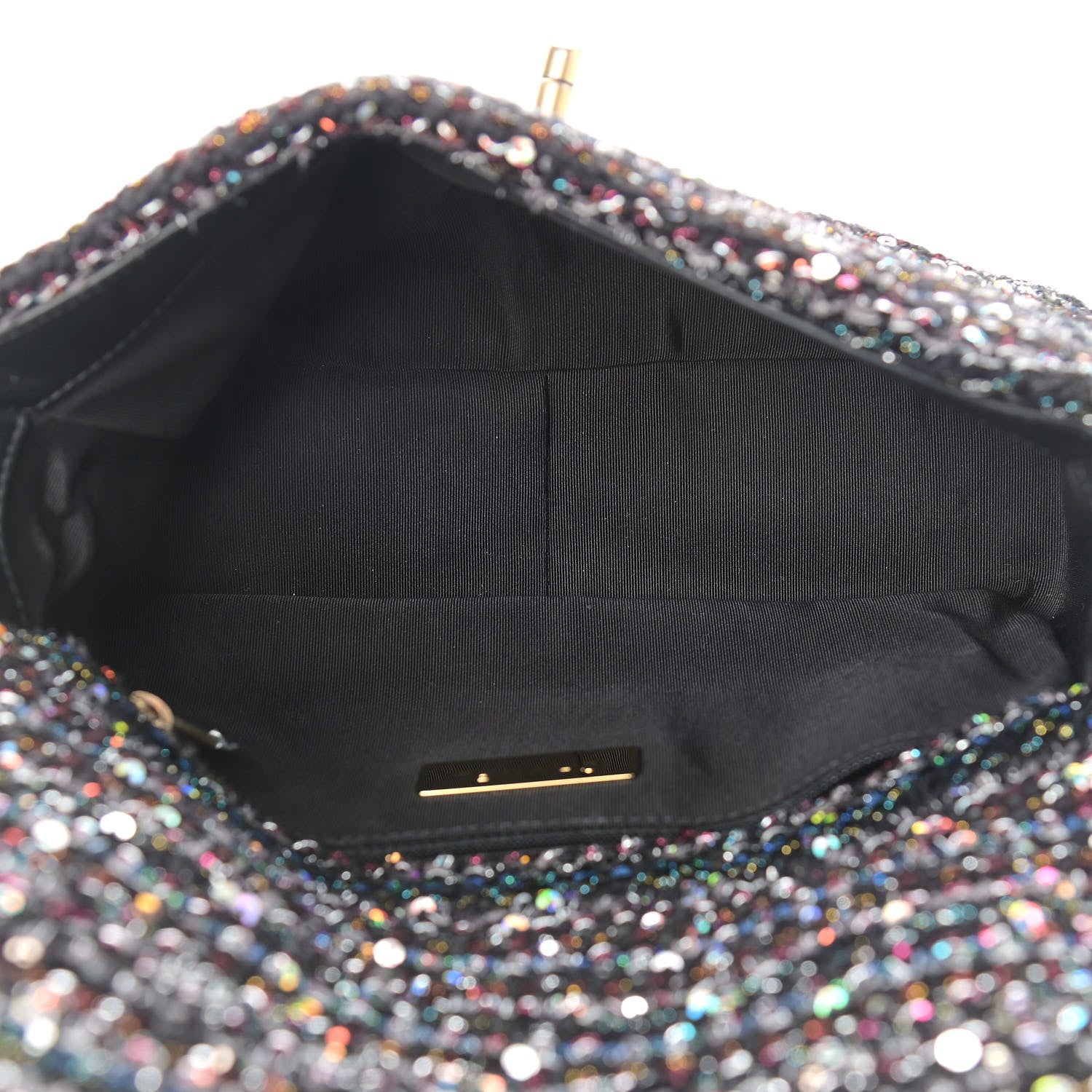 Chanel Tweed Sequin Quilted Medium Chanel 19 Flap Black Multicolor 5 of 12