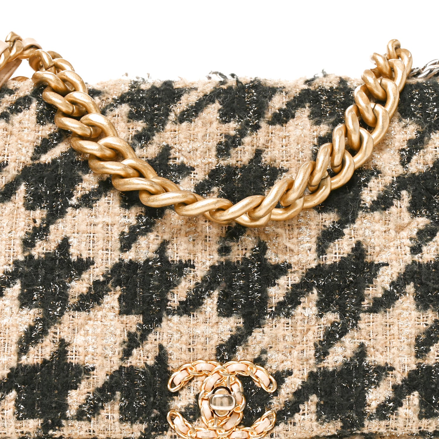 Chanel Tweed Maxi Chanel 19 Flap Beige Black 8 of 10