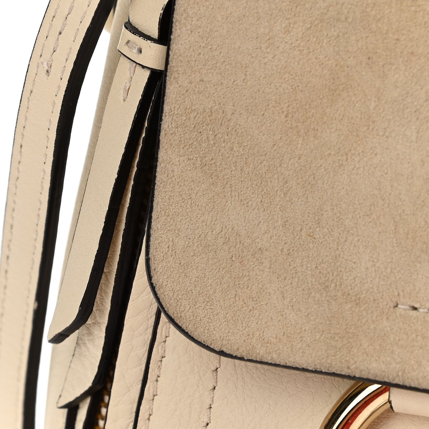 Suede Calfskin Mini Faye Backpack Off White