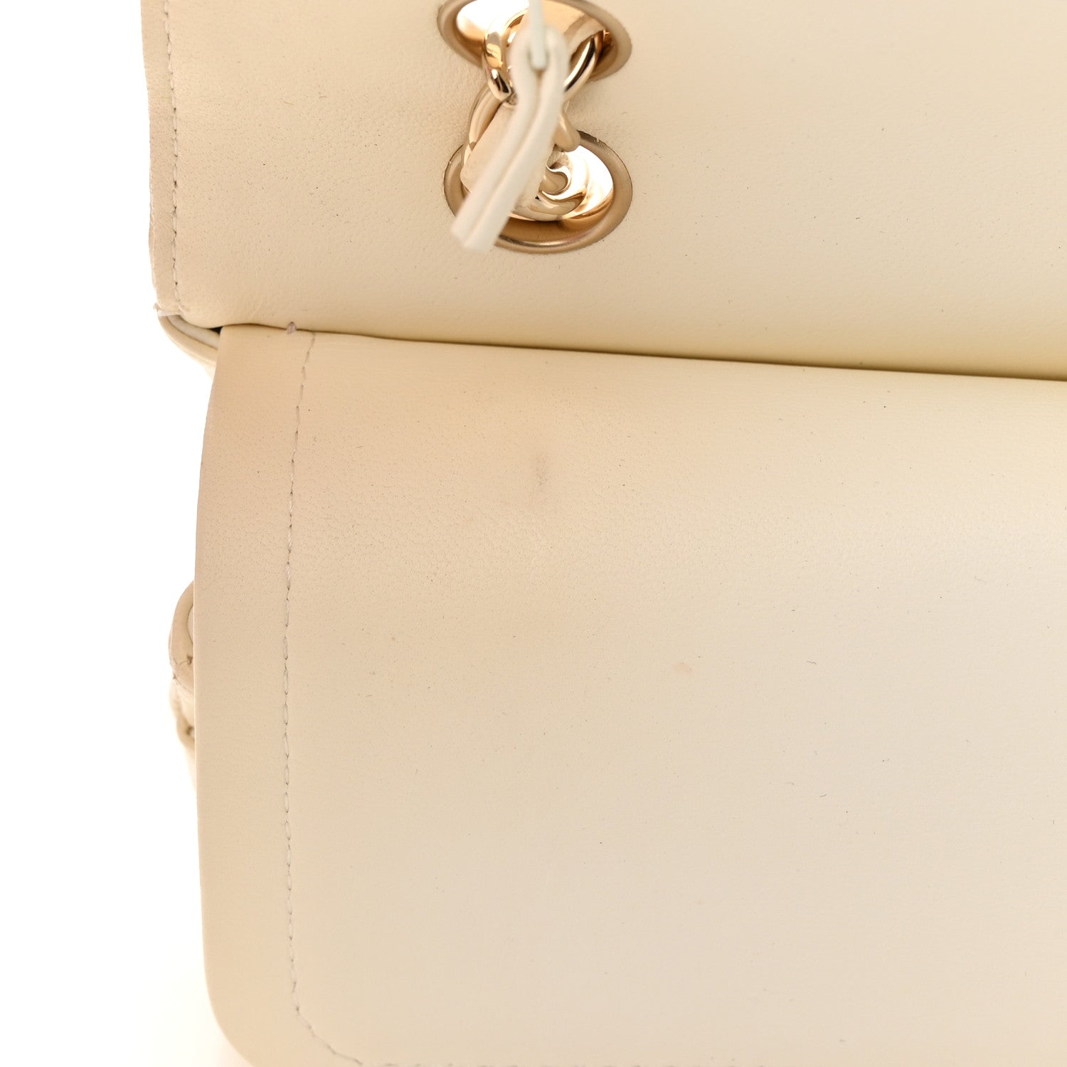 Chanel Lambskin Chevron Quilted Medium Double Flap Ivory 17 of 24