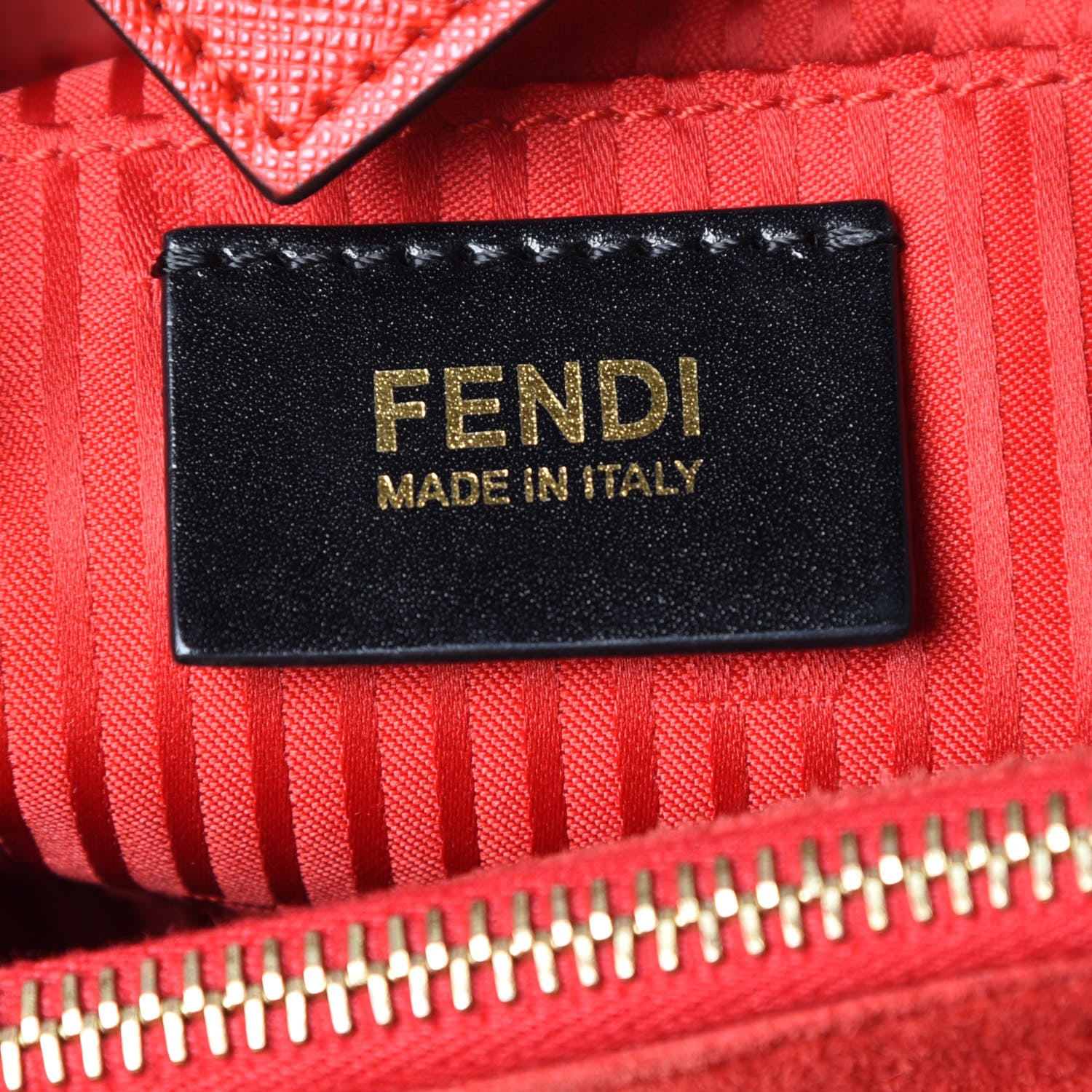 Fendi Vitello Elite Flamingo Regular 2Jours Tote Rosso Fiamma 7 of 13