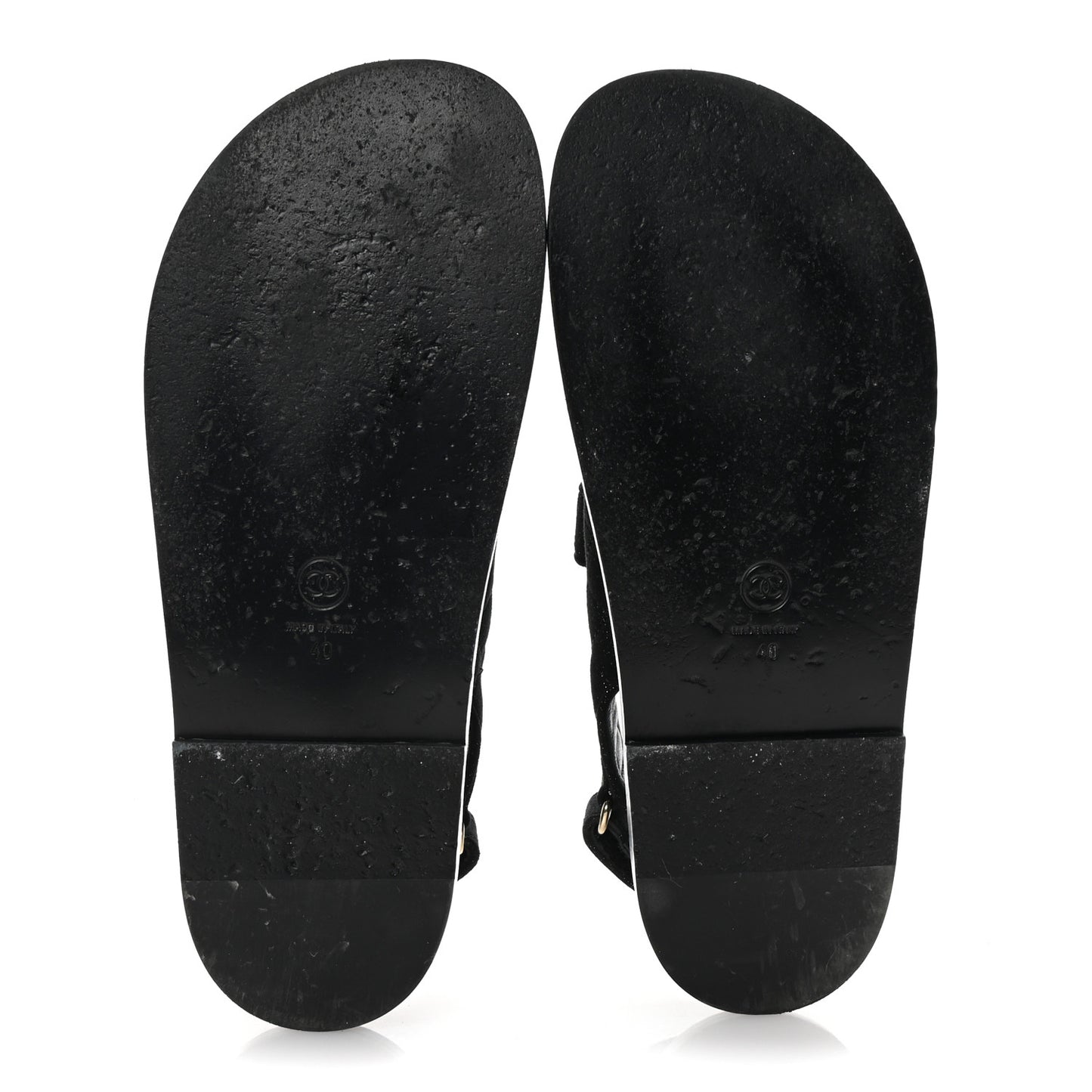 Suede Calfskin Glitter Crystal Velcro Dad Sandals 40 Black