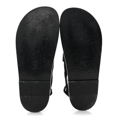 Chanel Suede Calfskin Glitter Crystal Velcro Dad Sandals 40 Black 6 of 9
