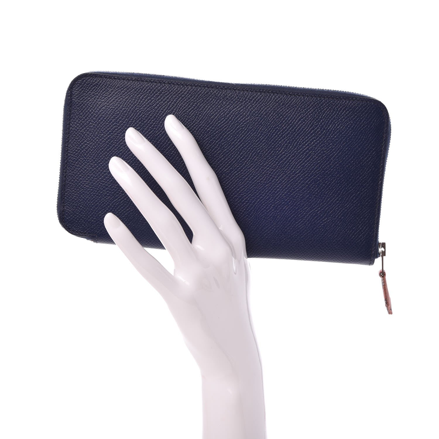 Hermes Epsom Silk'In Wallet Bleu Saphir 2 of 8