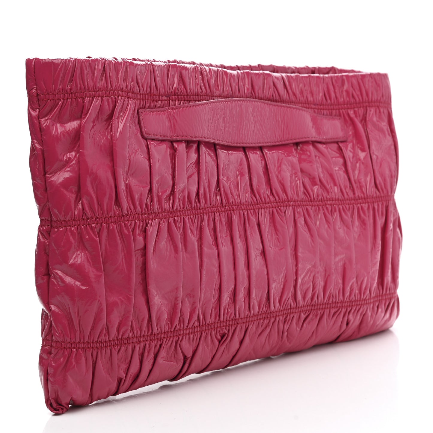 Nappa Gaufre Ruched Clutch Begonia