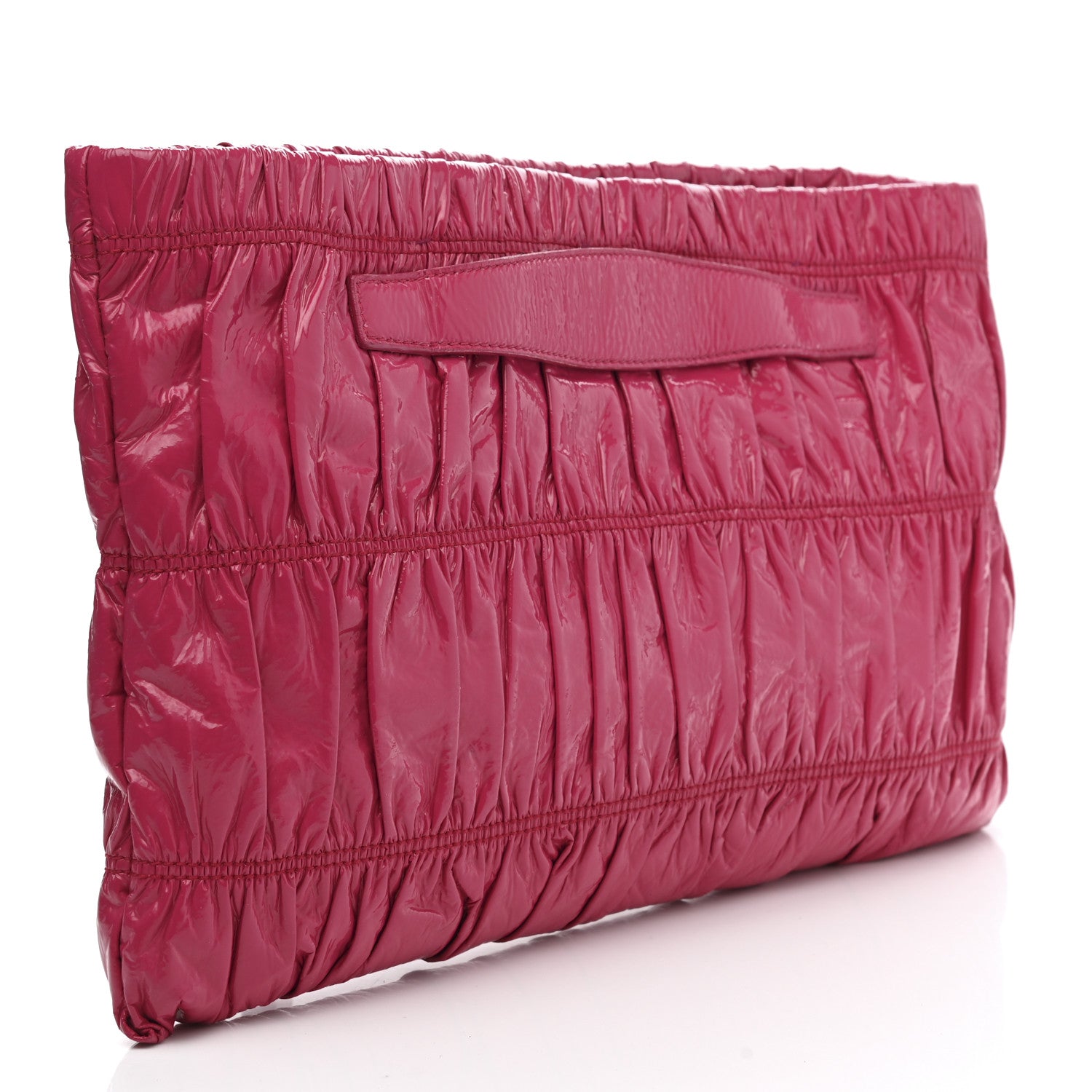 Prada Nappa Gaufre Ruched Clutch Begonia 3 of 8