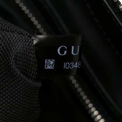 Gucci GG Supreme Monogram Appia Calfskin Web Flat Messenger Bag Black Grey 8 of 12